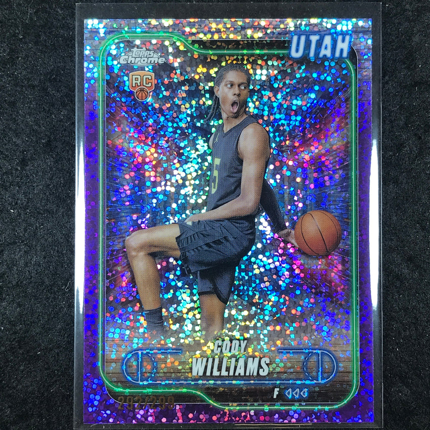 2024-25 Topps Chrome Basketball CODY WILLIAMS Rookie Purple Speckle 292/299 #160