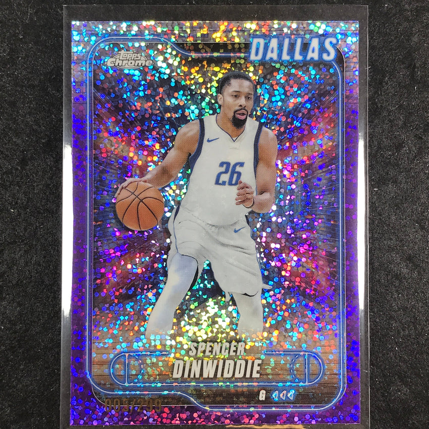2024-25 Topps Chrome Basketball SPENCER DINWIDDIE Purple Speckle 5/299 #175