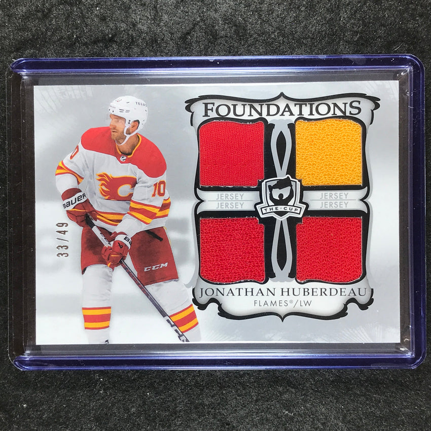 2023-24 The Cup Hockey JONATHAN HUBERDEAU Foundations Quad Jersey 33/49