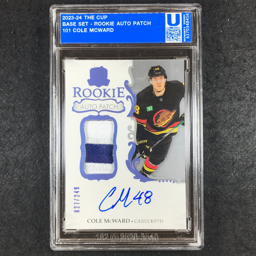 2023-24 The Cup Hockey COLE MCWARD Rookie Patch Auto 27/249 [ENCASED]