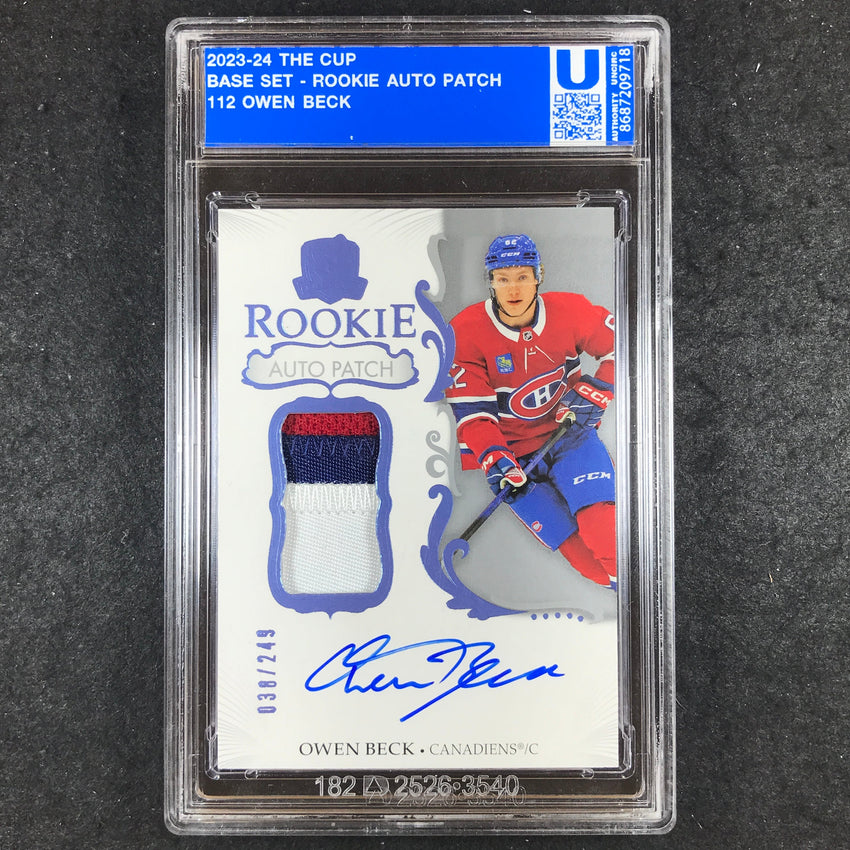 2023-24 The Cup Hockey OWEN BECK Rookie Patch Auto 38/249 [ENCASED]