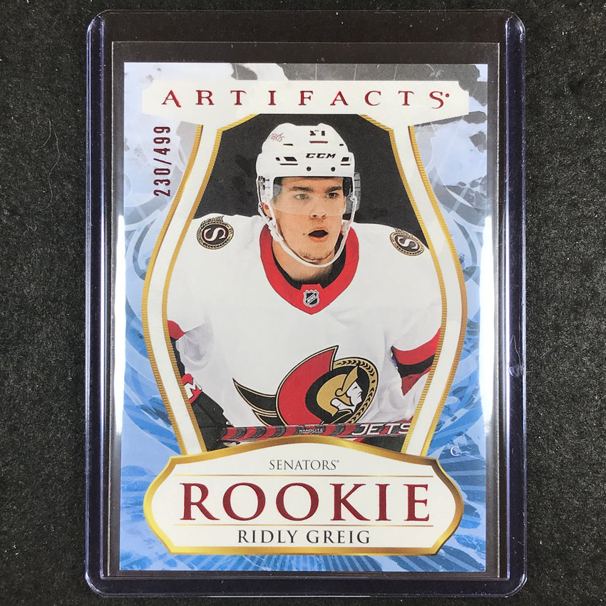 2023-24 Artifacts Hockey RIDLY GREIG Rookie Base Ruby 230/499 #190