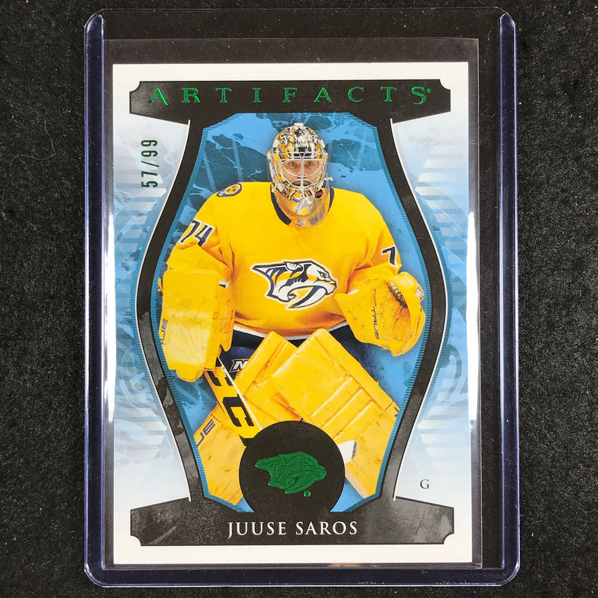 2023-24 Artifacts Hockey JUUSE SAROS Goalies Base Emerald 57/99 #153