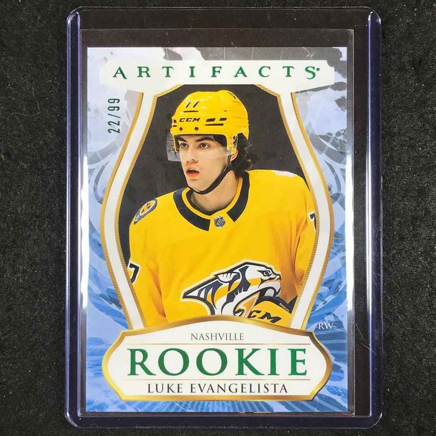 2023-24 Artifacts Hockey LUKE EVANGELISTA Rookie Base Emerald 22/99 #195