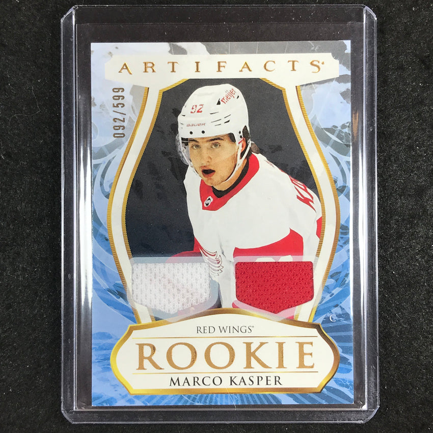 2023-24 Artifacts Hockey MARCO KASPER Rookie Base Material Jersey Gold 92/599