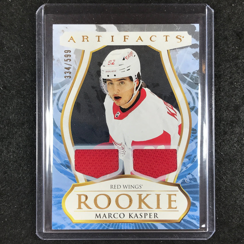 2023-24 Artifacts Hockey MARCO KASPER Rookie Base Material Jersey Gold 334/599