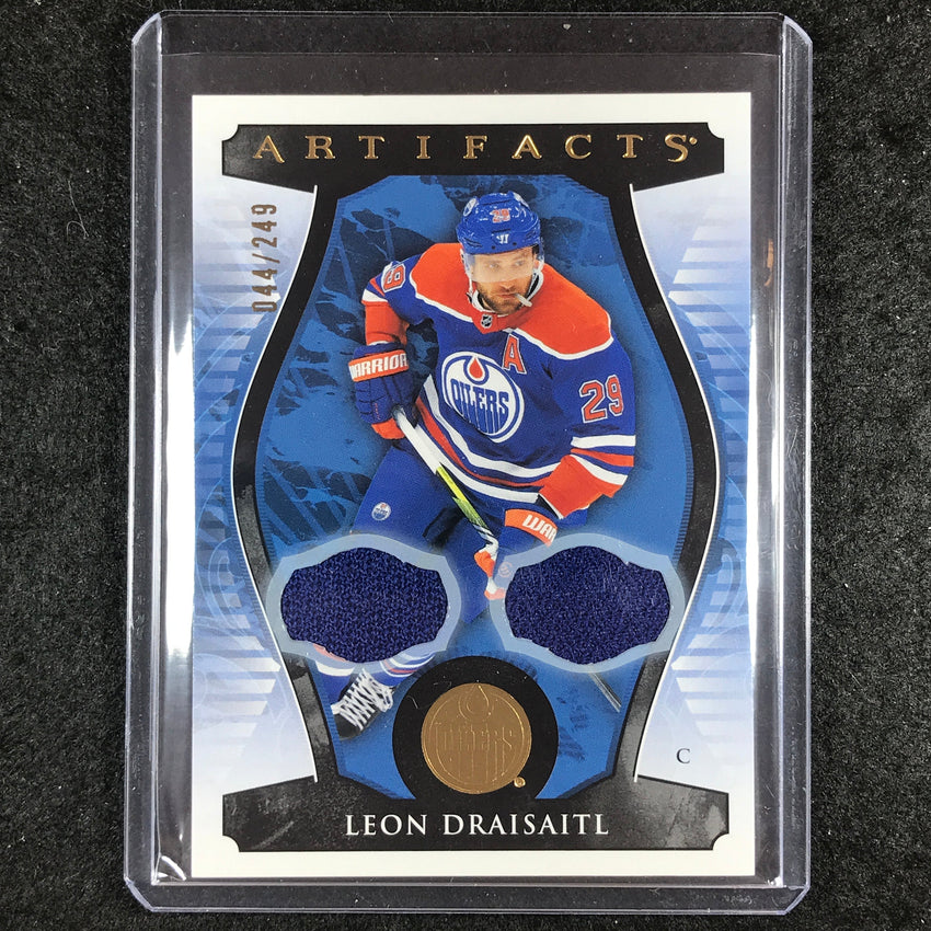 2023-24 Artifacts Hockey LEON DRAISAITL Base Material Jersey Gold 44/249 #23