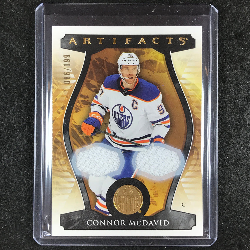 2023-24 Artifacts Hockey CONNOR MCDAVID Base Material Jersey Gold 86/199 #101