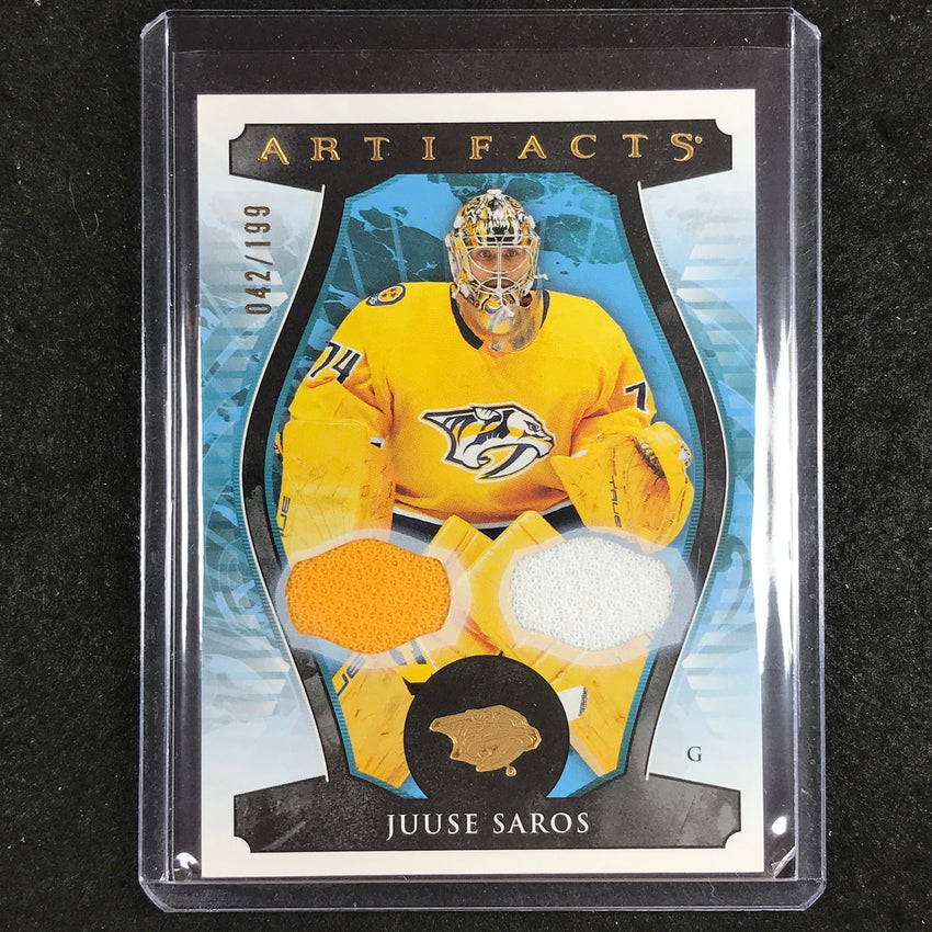 2023-24 Artifacts Hockey JUUSE SAROS Base Material Jersey Relic Gold 42/199 #153