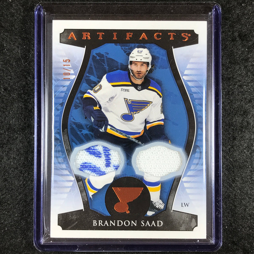 2023-24 Artifacts Hockey BRANDON SAAD Base Material Patch Relic 10/15 #11