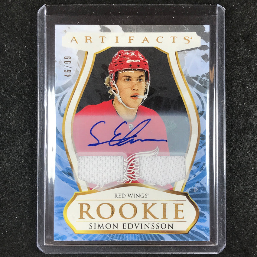 2023-24 Artifacts Hockey SIMON EDVINSSON Rookie Material Patch Auto Gold 46/99