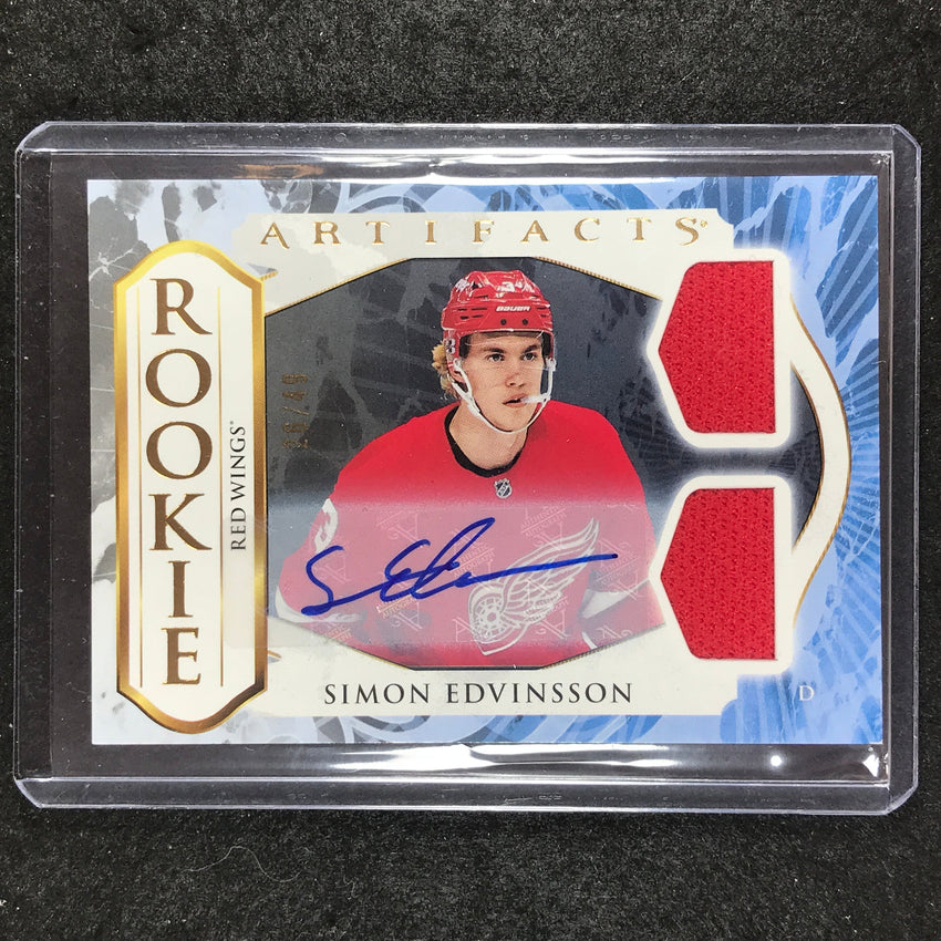 2023-24 Artifacts Hockey SIMON EDVINSSON Rookie Base Horizontal Patch Auto 26/49