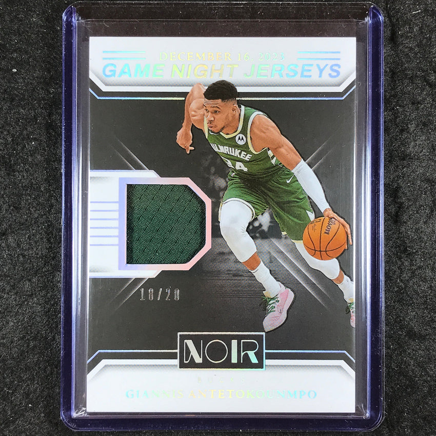 2024-25 Noir GIANNIS ANTETOKOUNMPO Game Night Jerseys Relic International 18/20