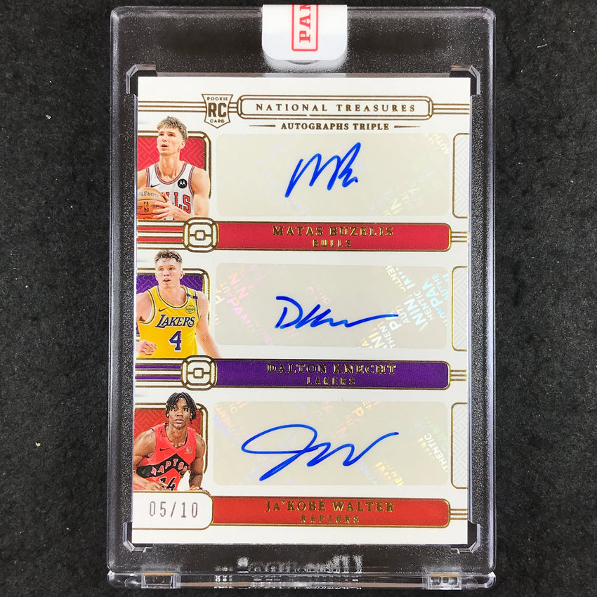 2024-25 National Treasures MATAS BUZELIS KNECHT WALTER Triple Rookie Auto 5/10
