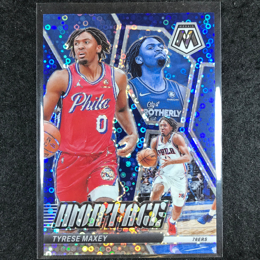 2023-24 Mosaic TYRESE MAXEY Montage Blue Fast Break 49/85 #29