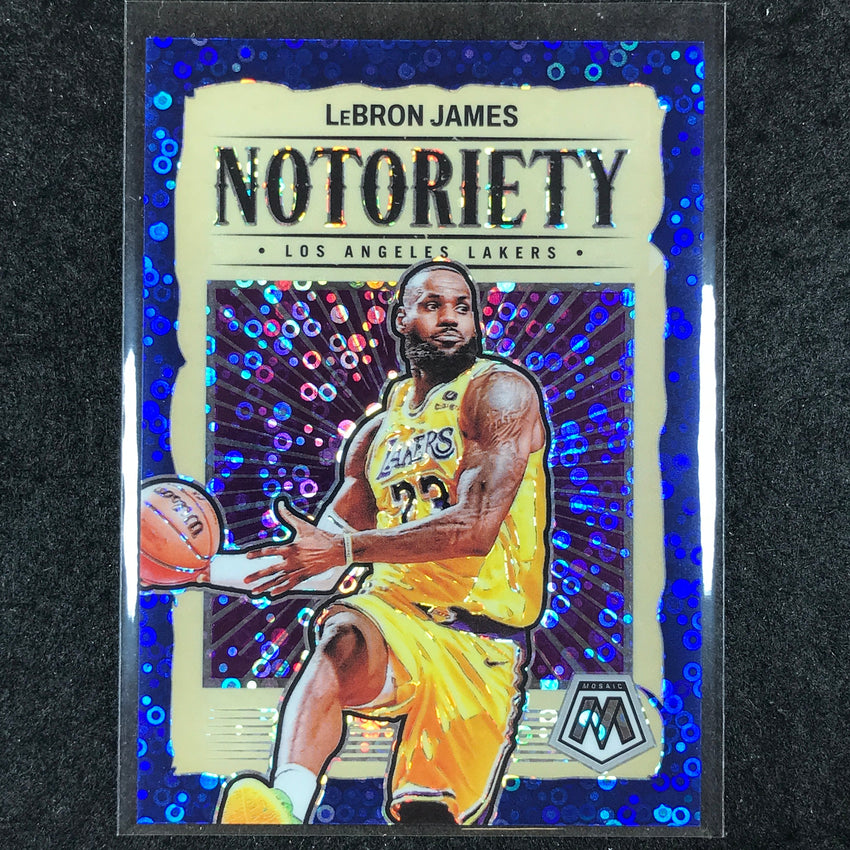 2023-24 Mosaic LEBRON JAMES Notoriety Blue Fast Break 56/85 #3