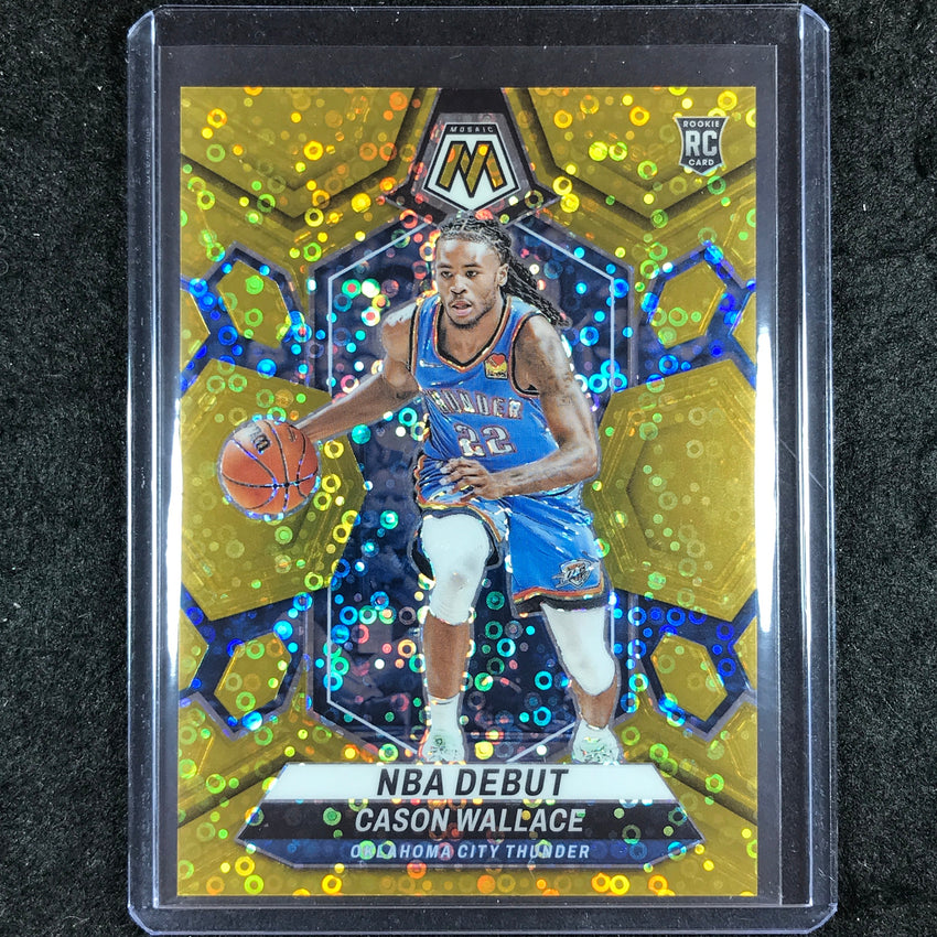 2023-24 Mosaic CASON WALLACE Rookie NBA Debut Gold Fast Break 9/10 #258