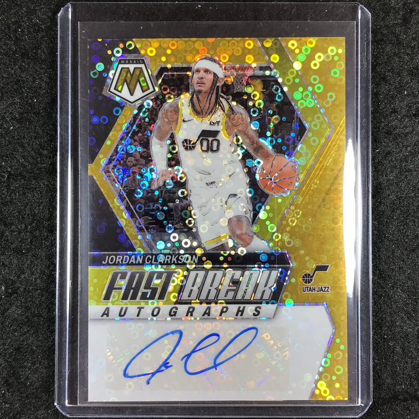 2023-24 Mosaic JORDAN CLARKSON Fast Break Autographs Gold 1/10