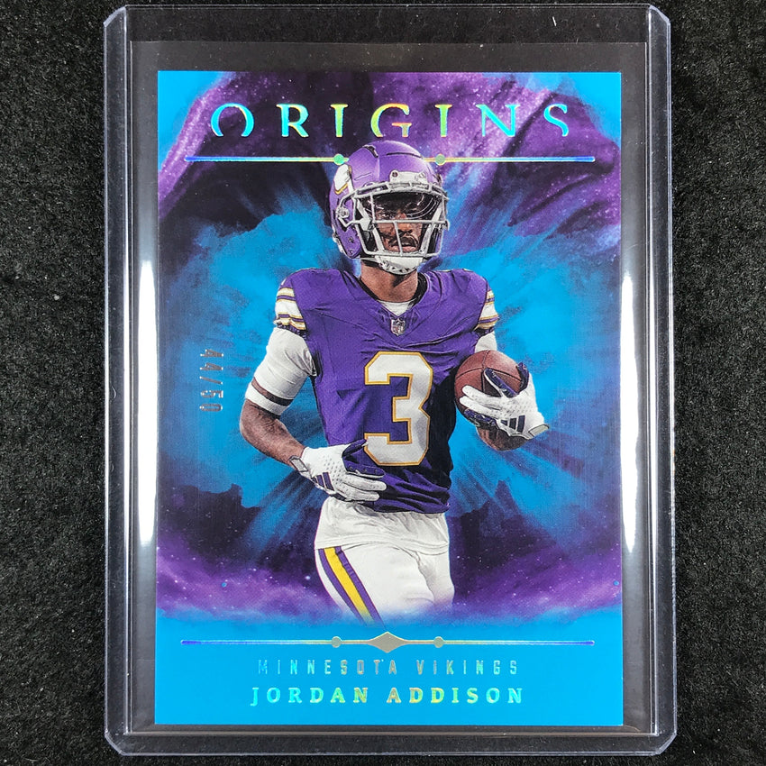 2024 Origins Football JORDAN ADDISON Base Turquoise 44/50 #72