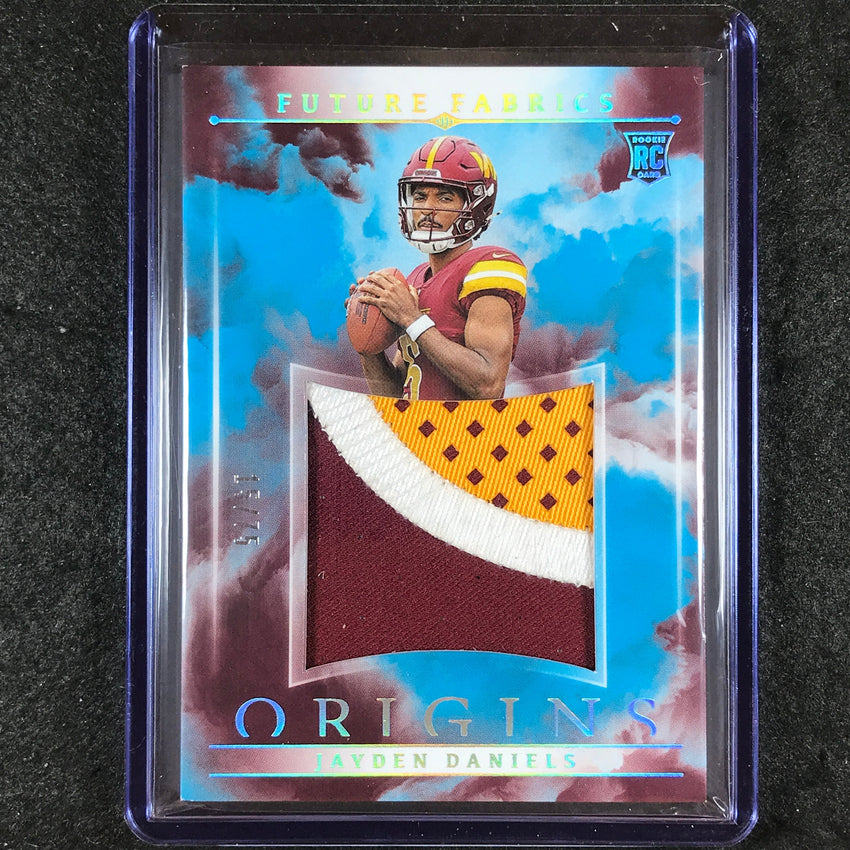 2024 Origins Football JAYDEN DANIELS Future Fabrics Rookie Patch Turquoise 15/75