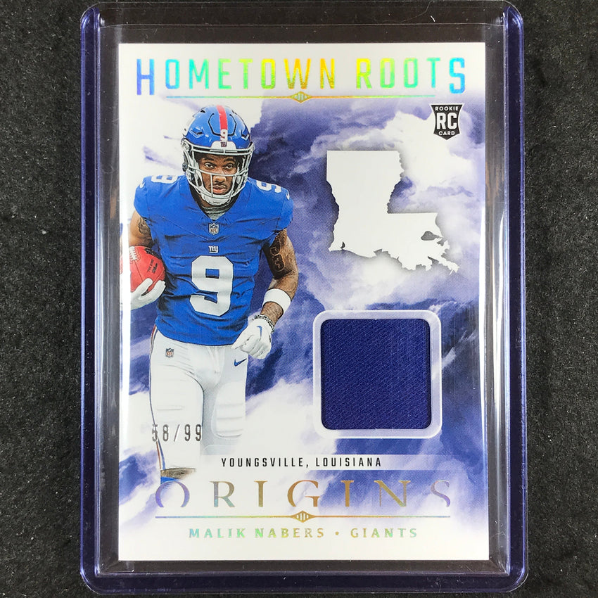 2024 Origins Football MALIK NABERS Hometown Roots Rookie Jersey Relic 58/99