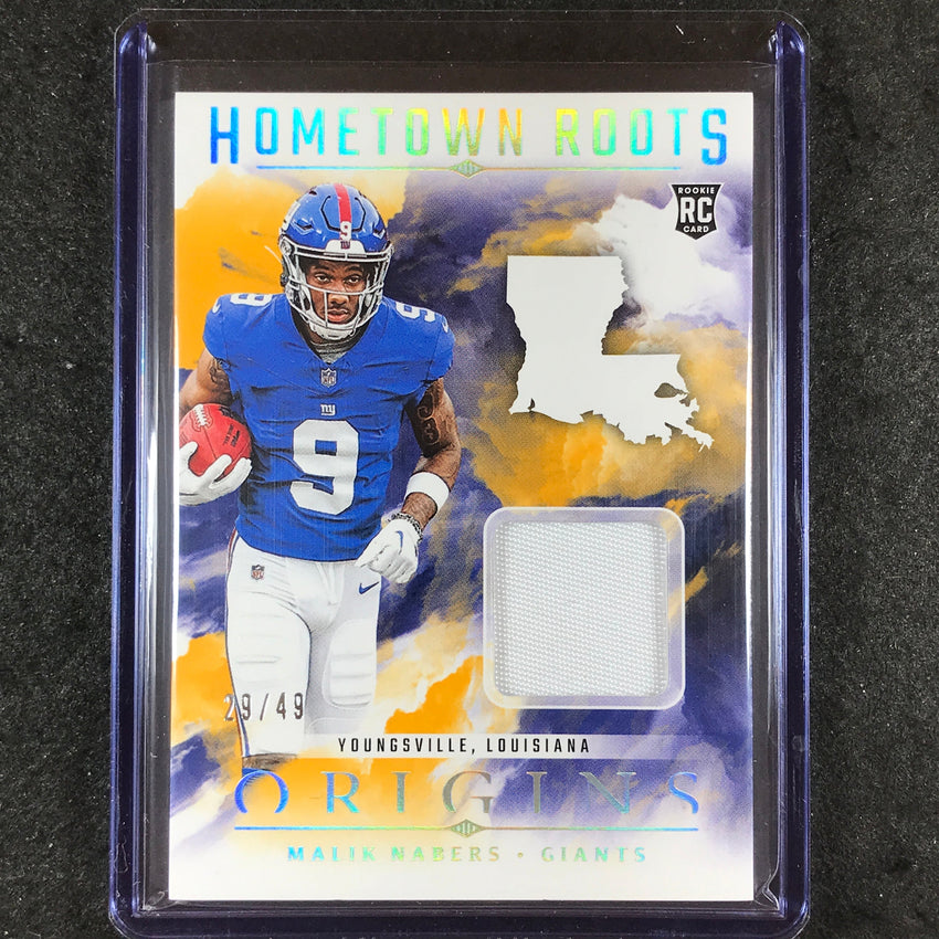 2024 Origins Football MALIK NABERS Hometown Roots Rookie Jersey Relic Gold 29/49