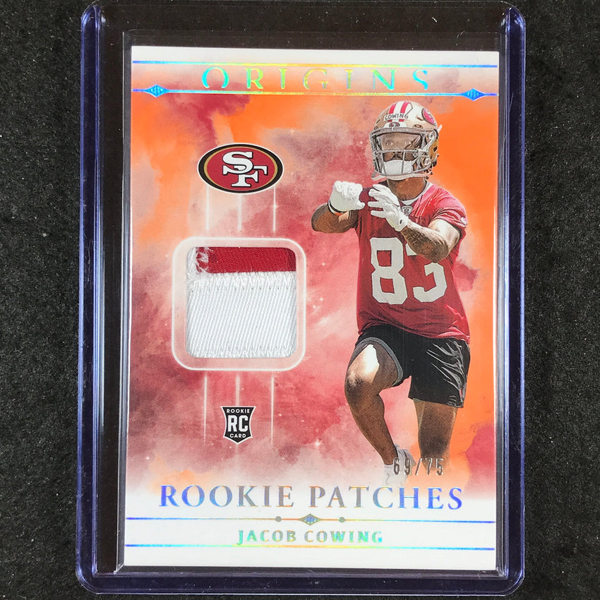 2024 Origins Football JACOB COWING Rookies Patches Relic Orange 69/75
