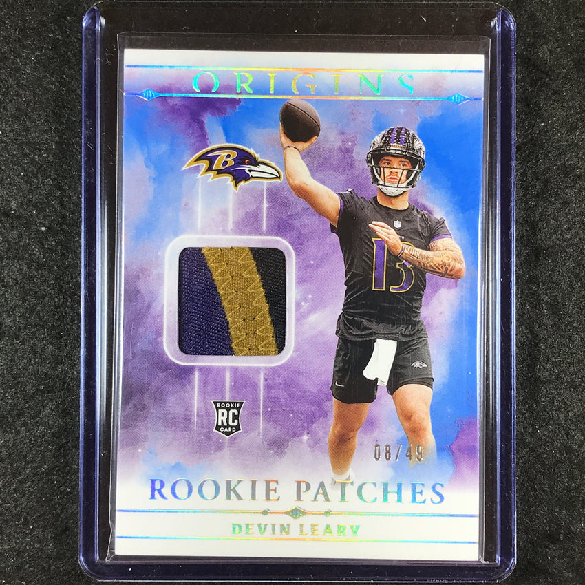 2024 Origins Football DEVIN LEARY Rookies Patches Relic Blue 8/49