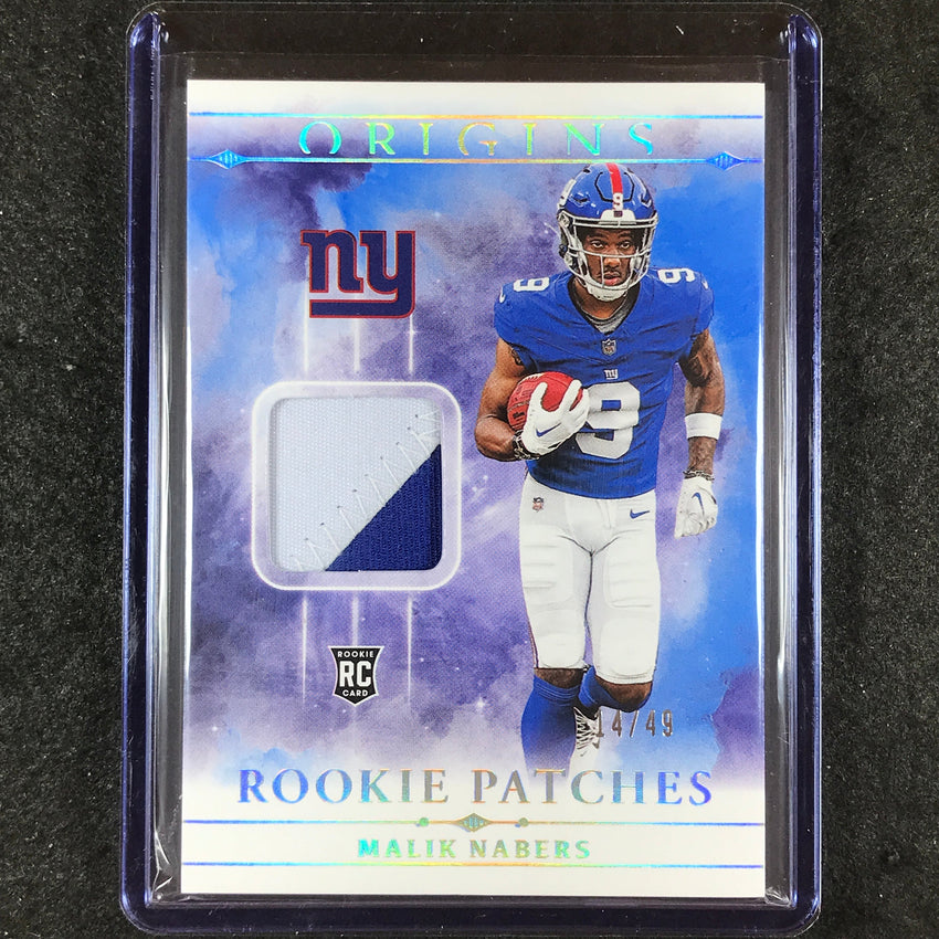 2024 Origins Football MALIK NABERS Rookies Patches Relic Blue 14/49