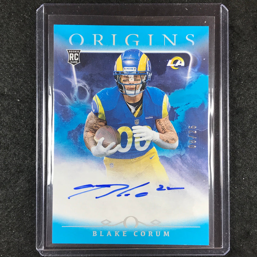 2024 Origins Football BLAKE CORUM Rookie Autographs Turquoise 8/25