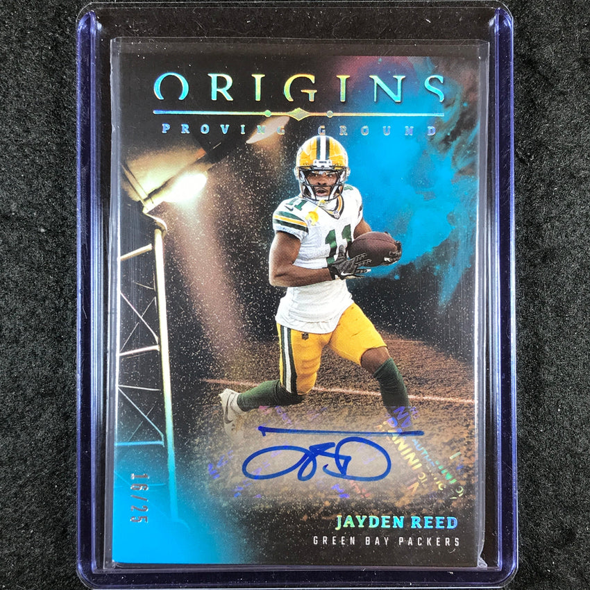 2024 Origins Football JAYDEN REED Proving Ground Signatures Auto Turquoise 16/25
