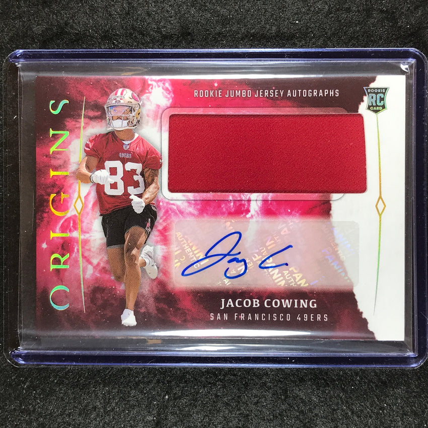 2024 Origins Football JACOB COWING Rookie Jumbo Jersey Auto Base #JCO