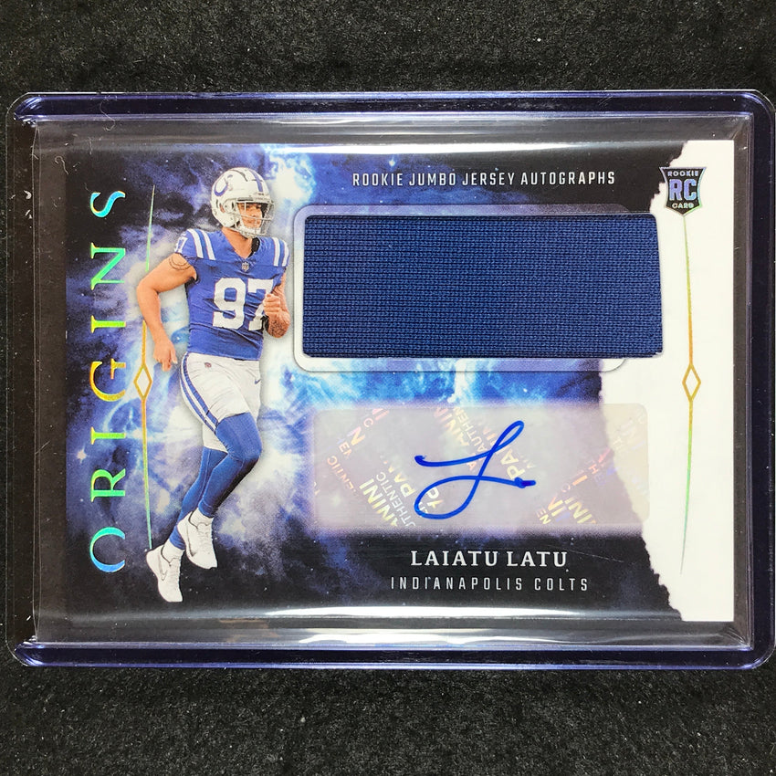 2024 Origins Football LAIATU LATU Rookie Jumbo Jersey Auto Base #LLA