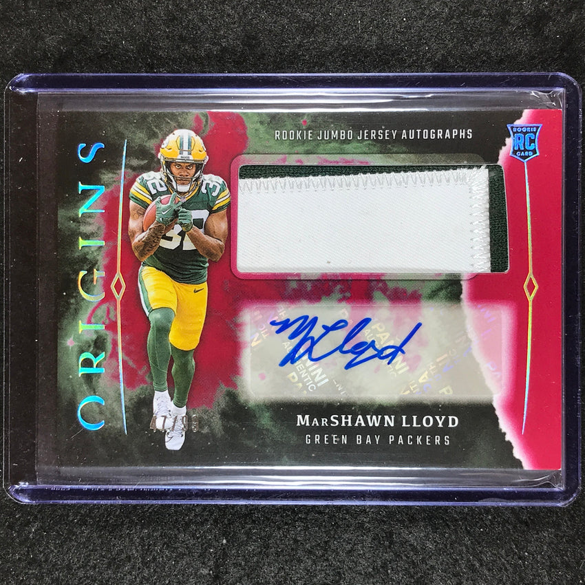 2024 Origins Football MARSHAWN LLOYD Rookie Jumbo Jersey Patch Auto Red 47/99