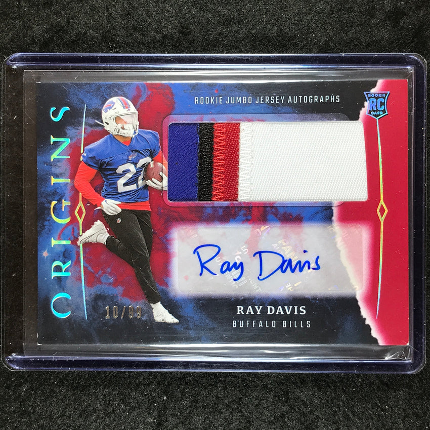 2024 Origins Football RAY DAVIS Rookie Jumbo Jersey Patch Auto Red 10/99