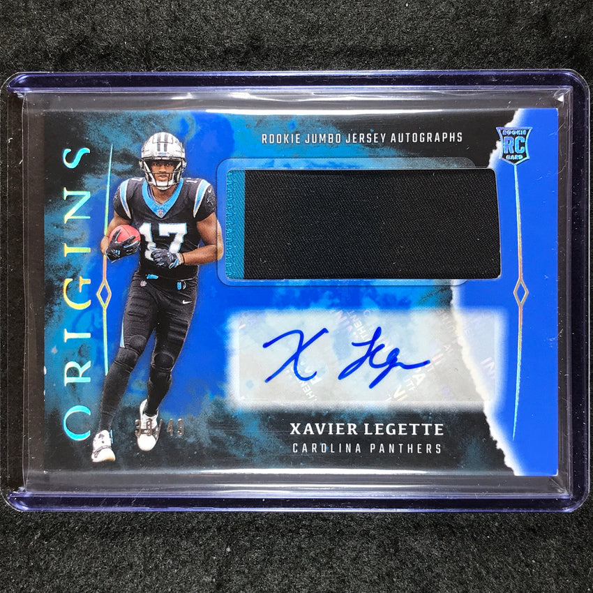 2024 Origins Football XAVIER LEGETTE Rookie Jumbo Jersey Patch Auto Blue 39/49