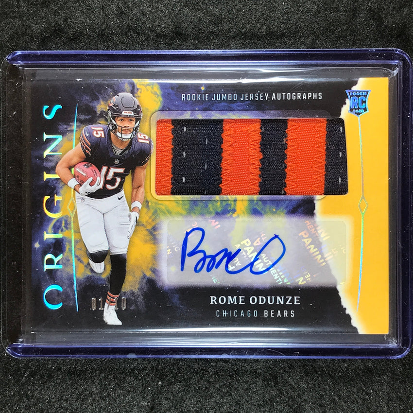 2024 Origins Football ROME ODUNZE Rookie Jumbo Jersey Patch Auto Gold 1/10