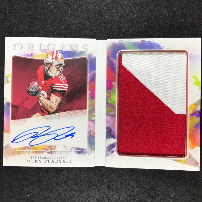 2024 Origins Football RICKY PEARSALL Rookie Booklet Patch Auto 14/49