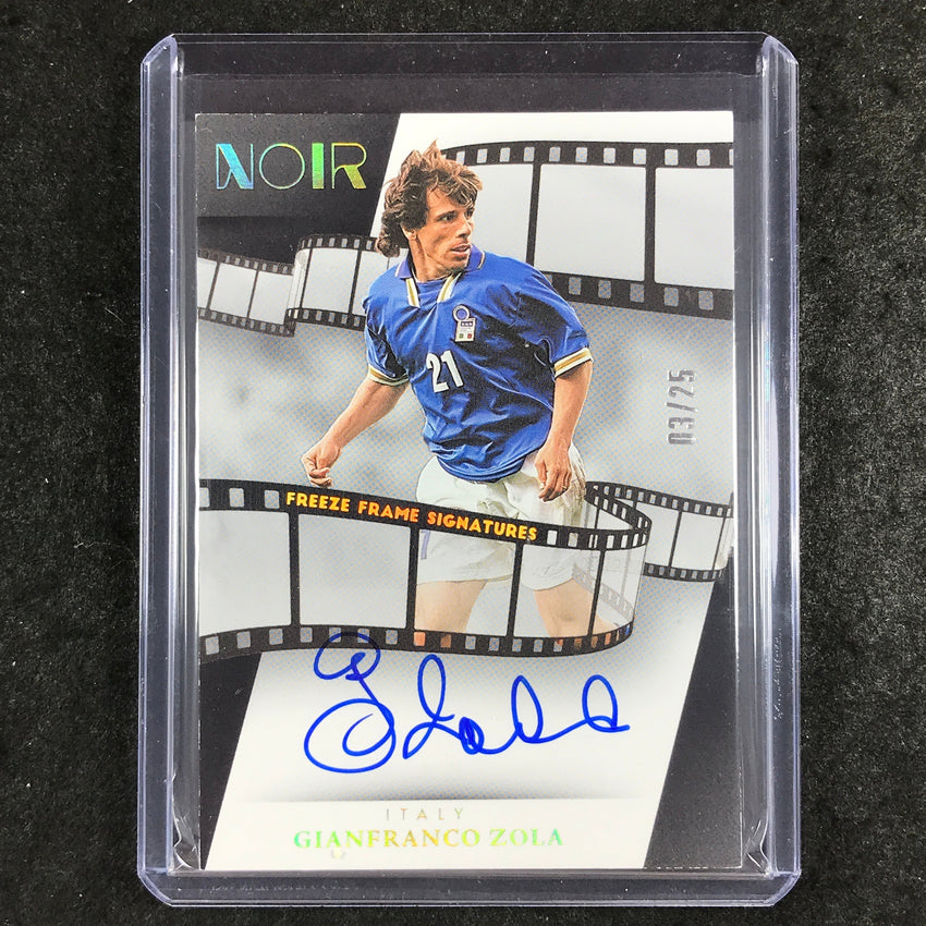 2024-25 Noir Soccer GIANFRANCO ZOLA Freeze Frame Signatures Auto Gold 3/25