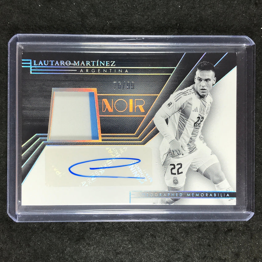 2024-25 Noir Soccer LAUTARO MARTINEZ Auto Memorabilia Black and White 76/99