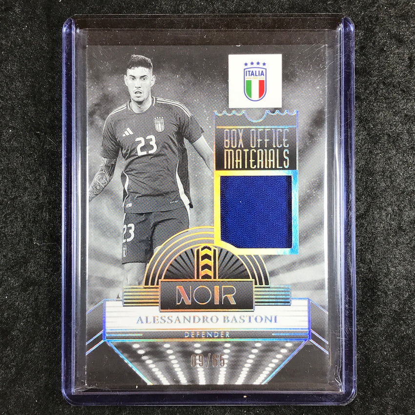 2024-25 Noir Soccer ALESSANDRO BASTONI Box Office Materials Jersey Relic 9/65