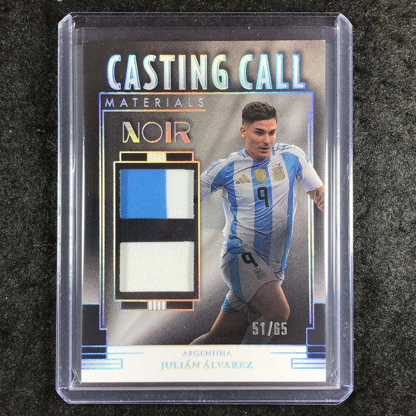 2024-25 Noir Soccer JULIAN ALVAREZ Casting Call Materials Jersey Relic 51/65