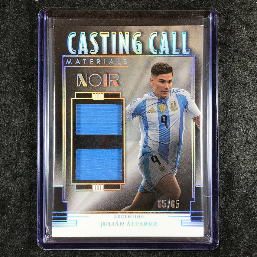 2024-25 Noir Soccer JULIAN ALVAREZ Casting Call Materials Jersey Relic 65/65