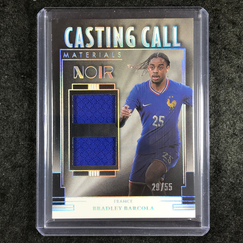 2024-25 Noir Soccer BRADLEY BARCOLA Casting Call Materials Jersey Relic 29/55