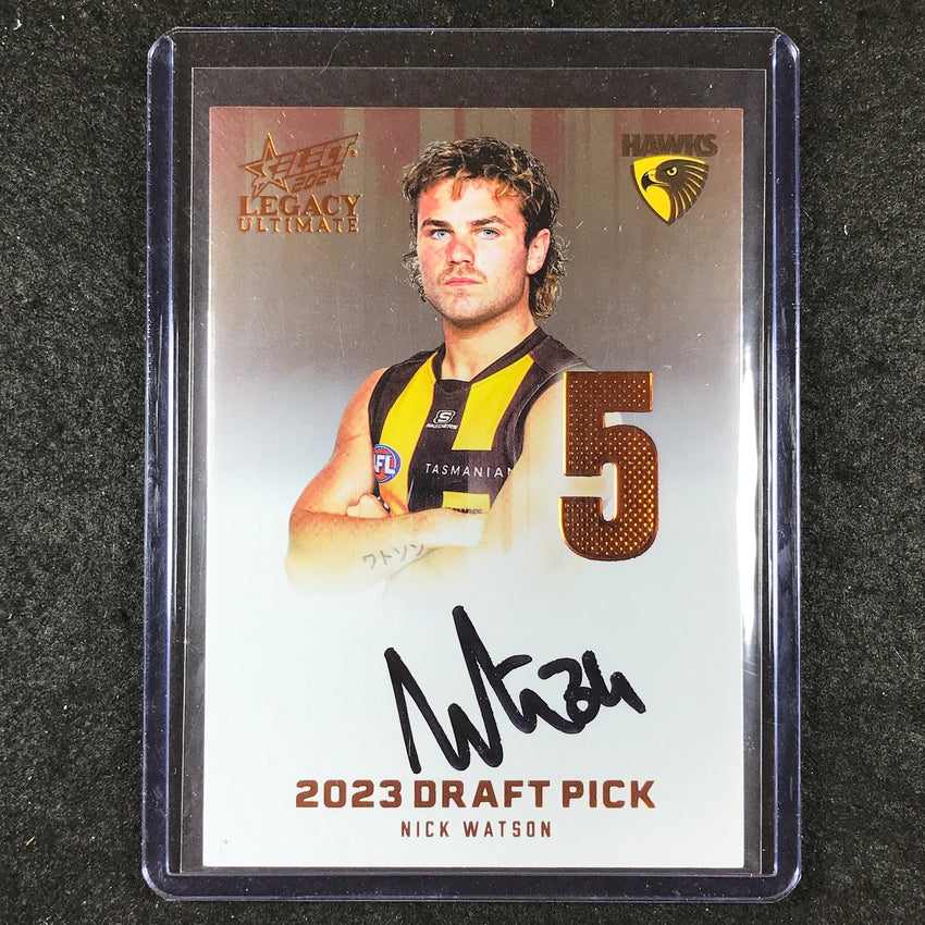 2024 Select AFL Legacy Ultimate NICK WATSON Draft Pick Signatures Copper 27/175