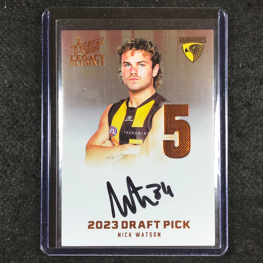 2024 Select AFL Legacy Ultimate NICK WATSON Draft Pick Signatures Copper 36/175