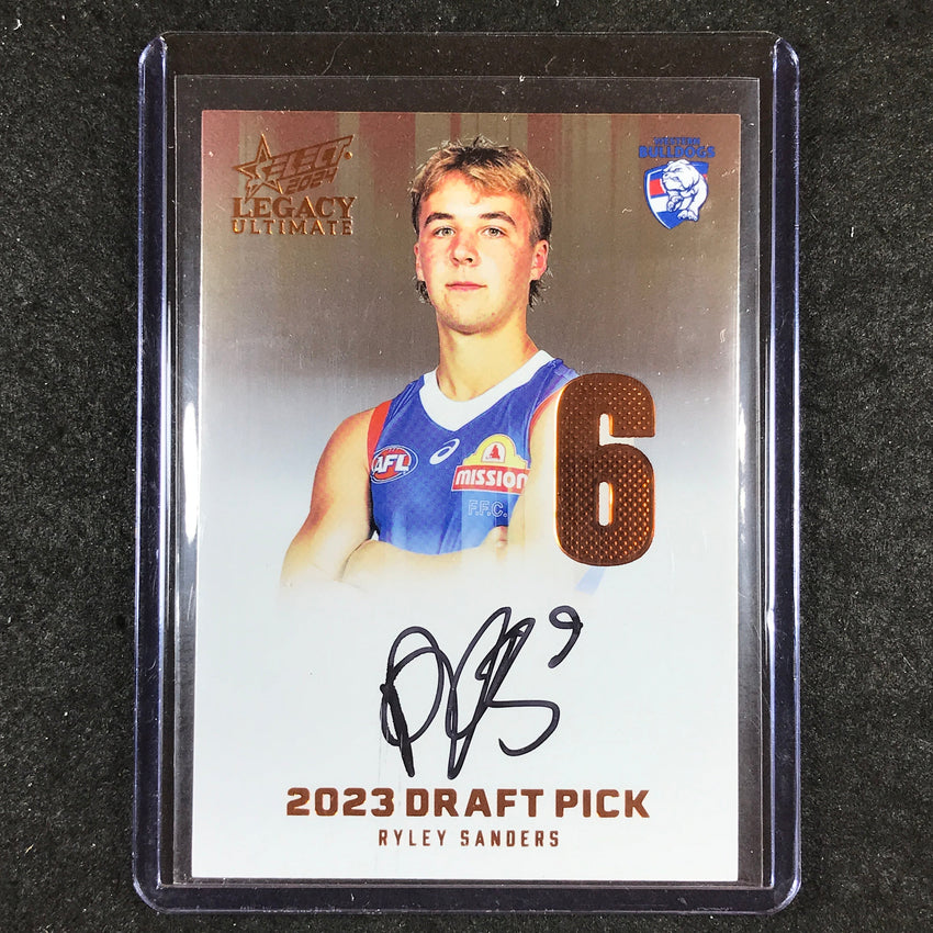 2024 Select AFL Legacy Ultimate RYLEY SANDERS Draft Pick Signatures 55/175 #6