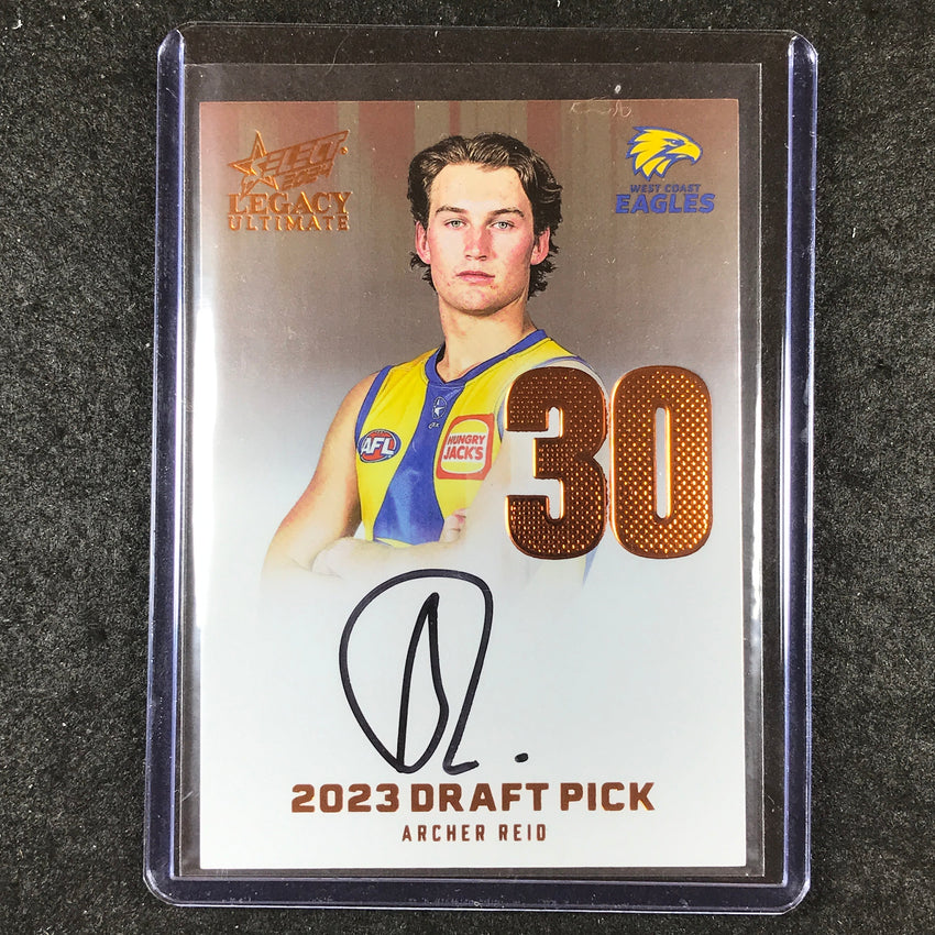 2024 Select AFL Legacy Ultimate ARCHER REID Draft Pick Signatures Copper 86/175