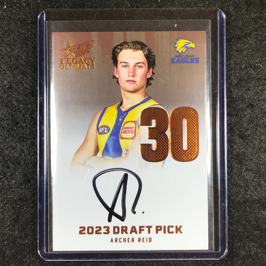 2024 Select AFL Legacy Ultimate ARCHER REID Draft Pick Signatures Copper 106/175
