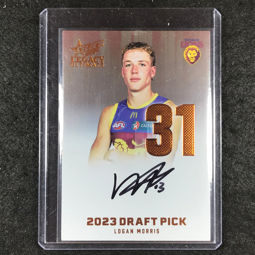 2024 Select AFL Legacy Ultimate LOGAN MORRIS Draft Pick Signatures Copper 20/175